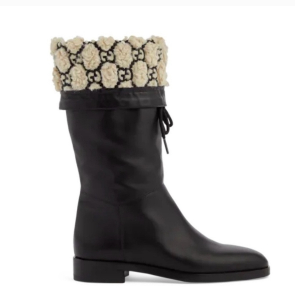 Women's Black and Cream Boots